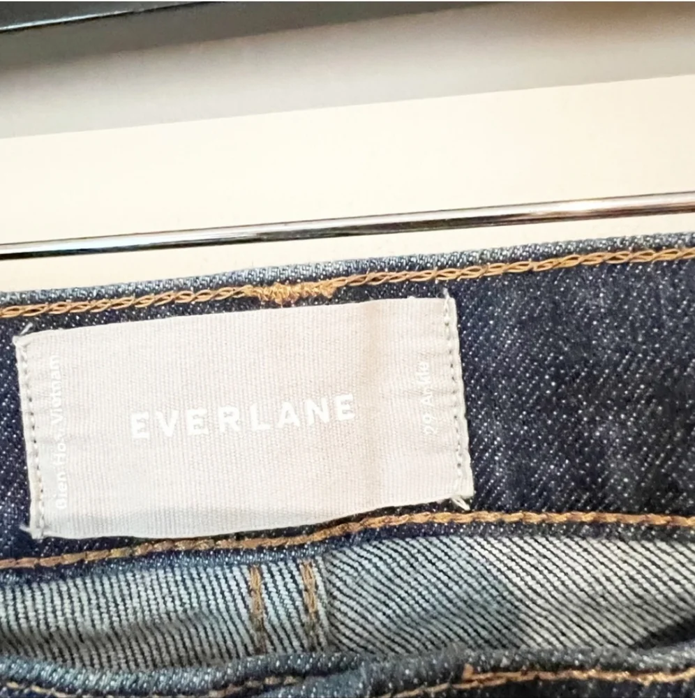 Everlane Dark Wash Rigid Denim Skinny / Slim Straight Jeans Sz 29 Ankle - Picture 7 of 8